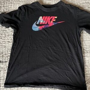 Nike Men’s Black Tee with Multicolor Logo